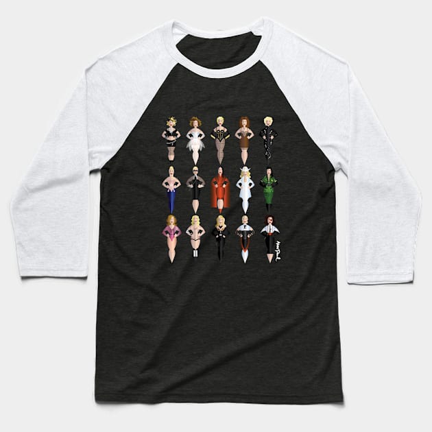 Our Lady of Fashion Baseball T-Shirt by Alonica, ink. 